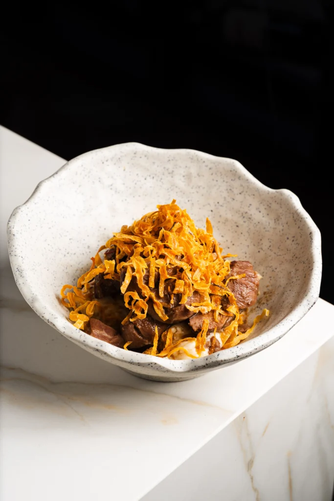 Fotografia plato gastronomico alta cocina